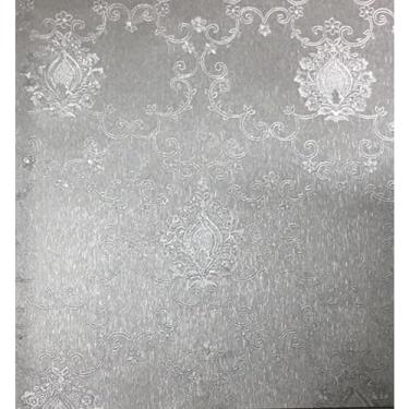 Imagem de Papel de Parede Vinilico Book Bologna 53cm x 9,5m Rolo Texturizado Flor Cinza