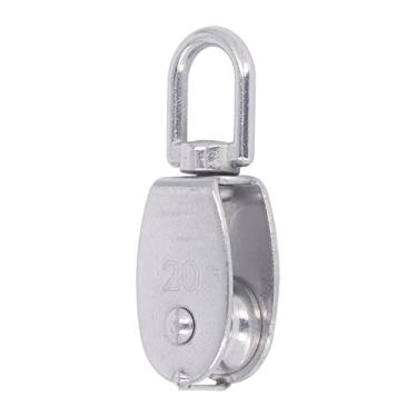 Imagem de Bloco de Polia M20, 6 Peças, Bloco de Polia única de 75kg Com Gancho de Mola M7, Roda de Reboque de Fio de Suspensão de Aço Inoxidável, Gruas Extrator de Catraca