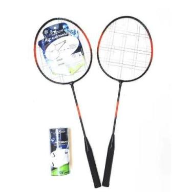 Imagem de Kit Badminton Juveni Com 2 Raquetes E 3 Petecas - Dk