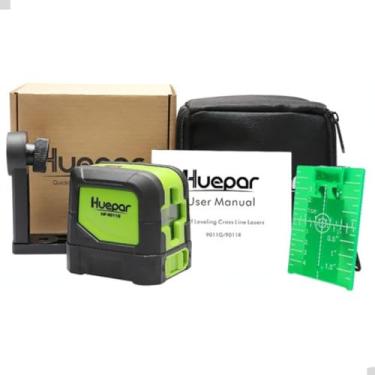 Imagem de Nível a Laser Vermelho Huepar com 2 Linhas para 40 Metros Com Suporte Magnético e Mira Auxiliar