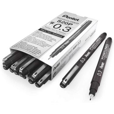Imagem de Caneta de desenho Pentel Arts Pointliner 0,3 mm de tinta pre
