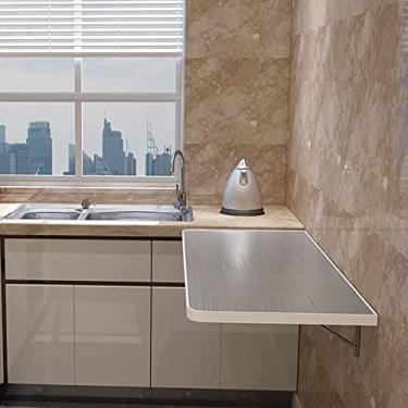 Imagem de Mesa de parede dobrável mesas montadas na parede mesa de trabalho dobrável mesa de jantar compacta para pequenos espaços, mesa de bar de café da manhã, estação de trabalho de economia de espaço,