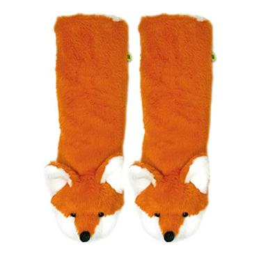 Imagem de ooohyeah Pantufas femininas antiderrapantes felpudas 3D de animais, engraçadas, quentes, aconchegantes, fofas, fofas, para uso interno com pegas, Fox Sakes, 5-10