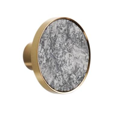 Imagem de Puxadores de latão sólido de pedra natural para armários e gavetas Puxadores de armário Puxador de armário de móveis Gancho de decoração de parede, huiwenshi, 42 mm, com parafuso de alça