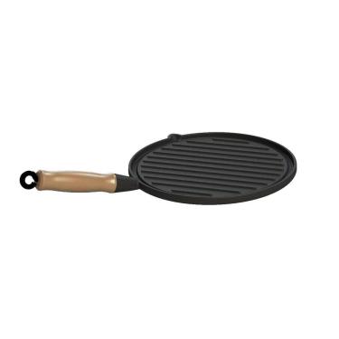 Imagem de Bifeteira Chapa Ferro Fundido Redonda Estriada 26 Cm
