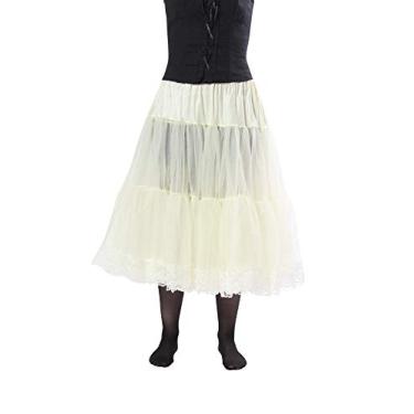 Imagem de Anágua de chiffon Cosette até o chá com parte inferior de renda para casamento/vestido formal, roupas vintage, Laranja, X-Small