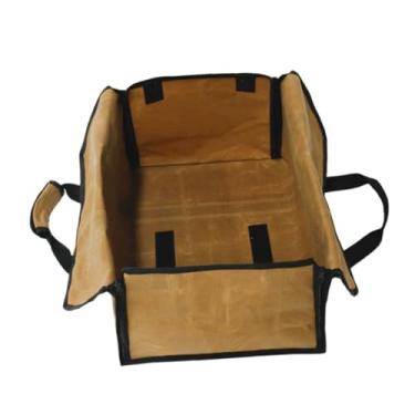 Imagem de Luxshiny saco de armazenamento de madeira portador de toras bolsa de lona kit livros bolsa escolar brinquedo dificultar bolsa de lenha suporte de lenha cor de lama moldura de madeira fogão