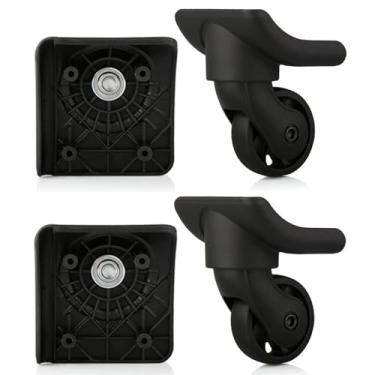 Imagem de TarppedRock Rodas de substituição para reparo de malas, conjunto de 4, kit de reparo de substituição de roda giratória de bagagem de viagem para estojo de carrinho alfandegário, Preto, One Size,