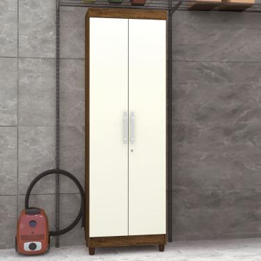 Imagem de Armário Multiuso Malta 2 Portas 5 Prateleiras Imbuia/Champanhe - Panorama Móveis