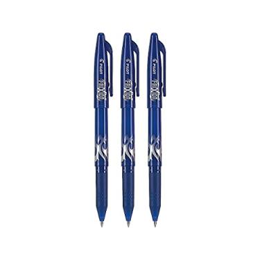 Imagem de Pilot, FriXion Ball Canetas de tinta de gel apagáveis e recarregáveis, ponta fina de 0,7 mm, pacote com 3, azul