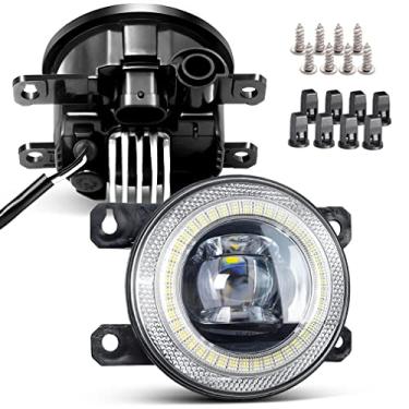 Imagem de Cawanerl Luz de neblina de lente LED com anel Halo Angel Eye DRL de substituição para Mitsubishi 10-19 Outlander Sport, 13-19 Mirage G4 Attrage Sedan, 06-11 Endeavor, 06-12 Eclipse, 06-14 Pajero IV, 10-15 RVR ASX