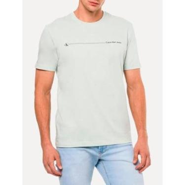 Imagem de Camiseta Calvin Klein Jeans Masculina Sustainable CK Palito Verde Claro-Masculino