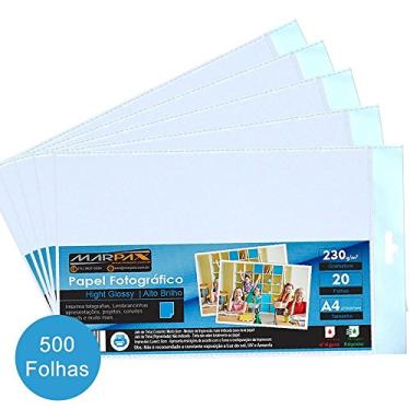 Imagem de Papel Fotográfico 230g Brilhante A4 210x297mm Marpax 500Fls
