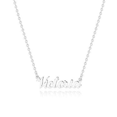 Imagem de Hidepoo Colar com nome personalizado – Colar com pingente de nome de aço inoxidável, corrente delicada com nome de letra, joias personalizadas, presentes para mulheres, Metal