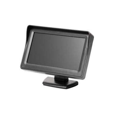 Imagem de Mini TV LCD portátil com câmera opcional, imagem reversa, e suporte para DVD veicular fonte de alimentação de 12 V