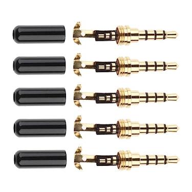 Imagem de Plugue de áudio macho de 3,5 mm universal DIY para fone de ouvido preto