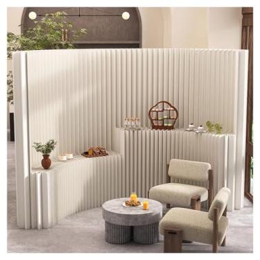 Imagem de Biombos e Divisórias Divisória De Ambiente Retrátil Dobrável, Tela De Privacidade, Divisória De Sala De Estar Interna, Tela De Divisão De Quarto Com Prateleiras De Armazenamento, Fácil Armazenamento(3
