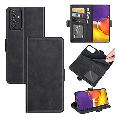 Imagem de Capa para Samsung Galaxy Quantum 2, carteira de couro PU premium estilo livro ímã capa flip dobrável suporte capa com compartimentos para cartão para Samsung Galaxy A82 5G capa de telefone (preto)