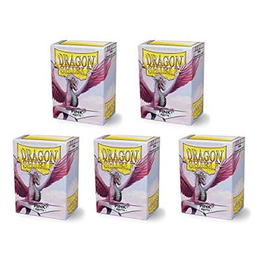 Imagem de 5 Packs Dragon Shield Matte Pink Standard Size 100 ct Card Sleeves Value Bundle!