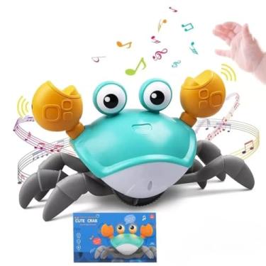 Imagem de ManiaCompleta - Caranguejo Fujao Brinquedo pega pega com Sensor de Obstaculos, Musica Interativo A Pilha Para Bebes, crianças Premium Interativo estimula coordenação motora - Azul