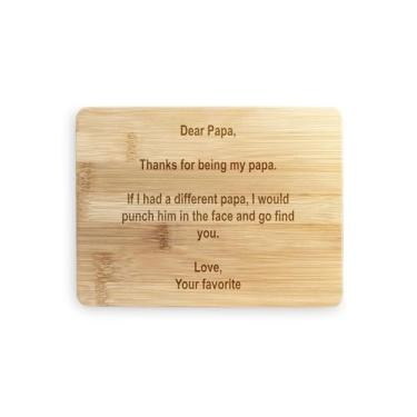 Imagem de Tábua de cortar papai, Thanks for being my Papa, presente para papai, presente para papai, tábua de corte de bambu, ideia de presente de inauguração de casa, aniversário, ideia de presente de Natal