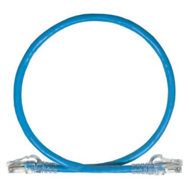 Imagem de Cabo de Rede Patch Cord 50cm Cat5e 100% Cobre Azul Crimpado Lan Utp Et