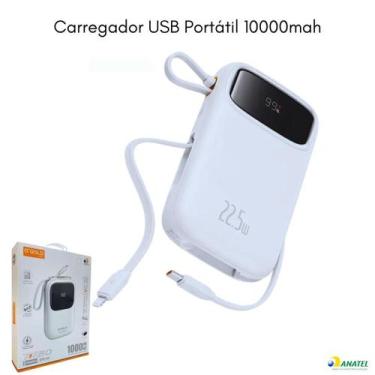 Imagem de Power Bank Carregador USB Portátil 10000mah Display Digital 22.5W - A'