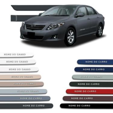 Imagem de Jogo Friso Lateral Redondo Corolla 2008 a 2023 com Grafia Cromada Alto