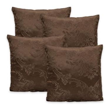 Imagem de Kit 4 Capas de Almofada c/ Zíper em Jacquard Adamascado Luxo 40cm x 40