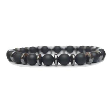 Imagem de Pulseira Masculina Disco de Hematita - Rock Stone - Vorax Acessórios, 