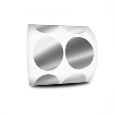 Imagem de Etiqueta Redonda - Etiquetas Adesivas Bolinha Prata 3 cm 10 Milheiros 