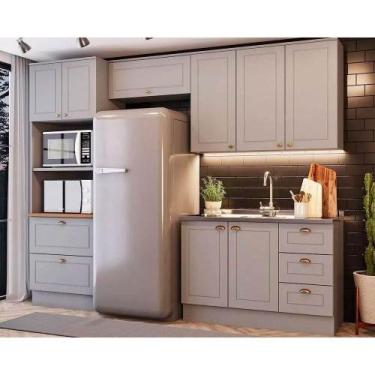 Imagem de Kit de Cozinha Modulada 4 Peças Americana (2 Aéreos. 1 Balcão, 1 Panel