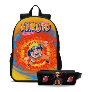 Imagem de Kit Mochila Escolar Com Estojo Infantil Naruto Volta Às Aula - Thuco G