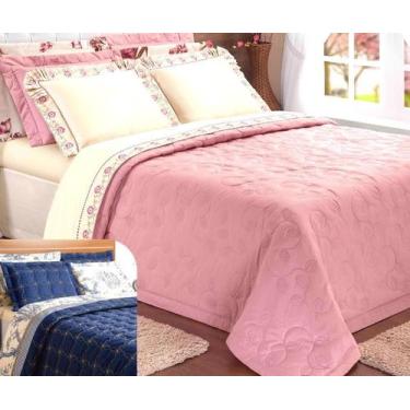 Imagem de cobreleito bordado cama queen 3 pçs com portas travesseiro estampado y