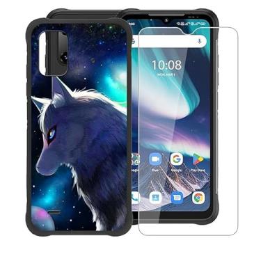 Imagem de AQGGIIXY Capa de telefone para Umidigi Bison X20 (6,5 polegadas), [1 x película protetora de vidro temperado], capa ultrafina de TPU macio preto [anti-arranhões] [à prova de choque] para Umidigi Bison