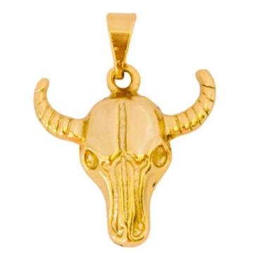 Imagem de Pingente Cabeça de Boi Folheada a Ouro 18k Semijoia - Dinis Joias