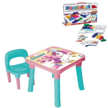 Imagem de Mesinha Educativa Cadeira Didática Unicórnio + Hora Do Rush - Monte Lí