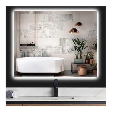 Imagem de Espelho lapidado bisotê Iluminado com LED frio - 80x90cm - Woodglass