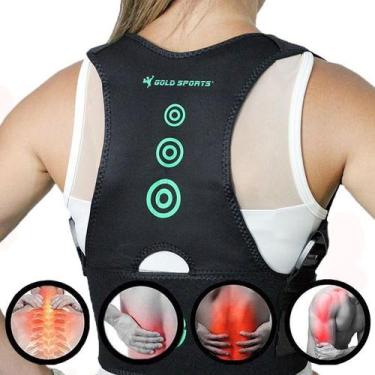 Imagem de Cinta Colete Corretor Postural Lombar  Gold Sports Com Estrutura Para 