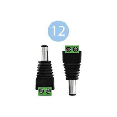 Imagem de Kit 12 Conector Plug P4 Macho Com Borne P/ Cftv Camera Fonte - Halcy