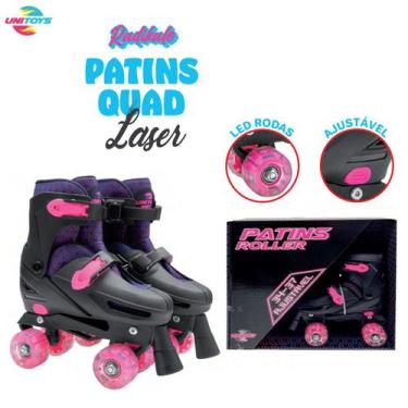Imagem de Patins Infantil Ajustável (34-37) Quad Laser Unitoys - Rosa