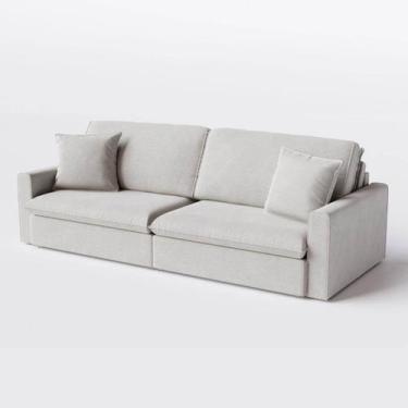 Imagem de Sofá Cama Bélgica Retrátil e Reclínável 1,70m em Linho Safira Off Whit