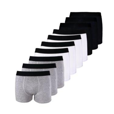 Imagem de Kit com 10 Cuecas Boxer Box Try Basics Algodão Cotton Lisa Básica Casu