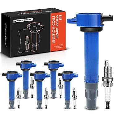 Imagem de A-Premium 6 kits de bobinas de ignição e velas de ignição de irídio compatíveis com Dodge Charger Nitro Magnum e Chrysler 300 Sebring Pacifica Town & Country 2.7L 3.5L 4.0L Substituição # UF502 04606869AB 7781