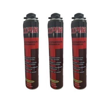 Imagem de Espuma Expansiva de Poliuretano P/ Vedação 750ml/680gr - Kit 3  - FIXP