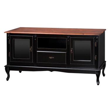 Imagem de Rack Luiz Xv Com 2 Portas, 01 Gaveta e 02 Prateleiras 1036 Preta