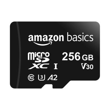 Imagem de Cartão de memória Micro SDXC Amazon Basics 256GB com adaptador preto