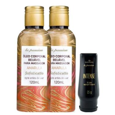 Imagem de Gel Intense Para Massagem Corporal + 2 Óleo de Massagem Beijável Sensa