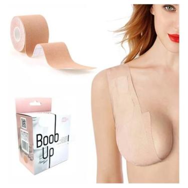 Imagem de Levanta Seios Adesivo Peito Fita Bege Boob Up Sutiã Mama 5m - Boob Tap