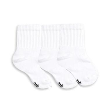 Imagem de Meia Lupo Infantil Kit 3 Pares Cano Médio Algodão, 24/29, Branco